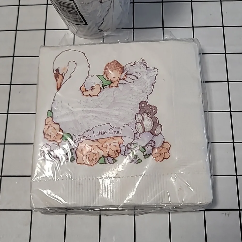 Vintage American‎ Greetings Beverage Napkins and 9 oz Cups,  NIP